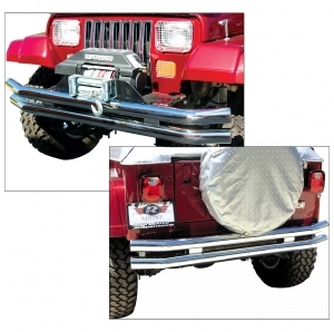 Paraurti anteriore o posteriore Rampage doppio tubo per Jeep CJ e wrangler YJ e TJ