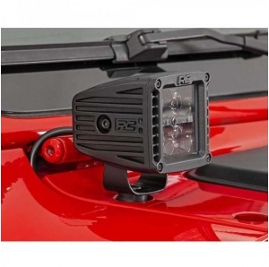 Faretti LED quadrati 2" Rough Country Black Series per Jeep Wrangler JL e Gladiator JT