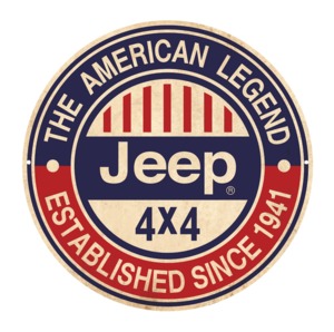 Targa "Jeep 4x4 American Legend Since 1941"
