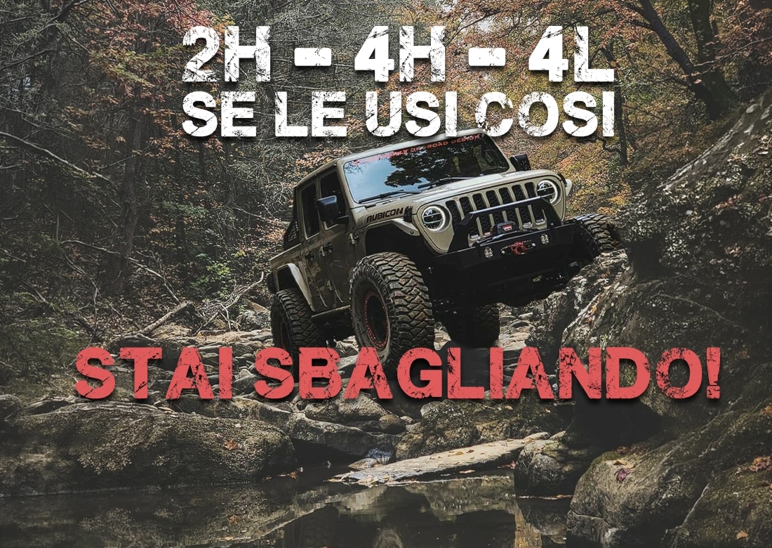 2H, 4H e 4L: come usare la trazione 4x4 della tua Jeep