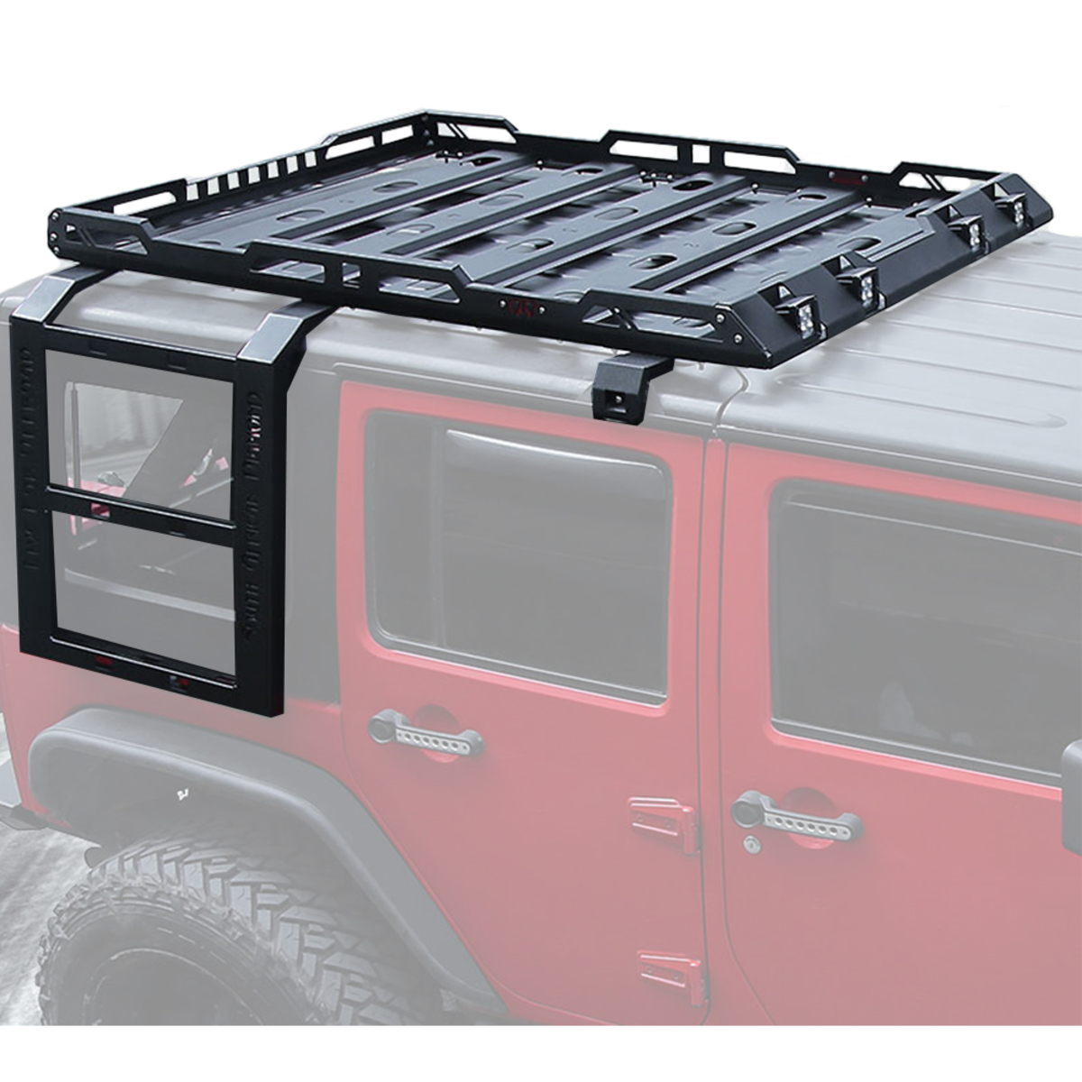 Portapacchi con scaletta laterale OFD per Jeep Wrangler JL