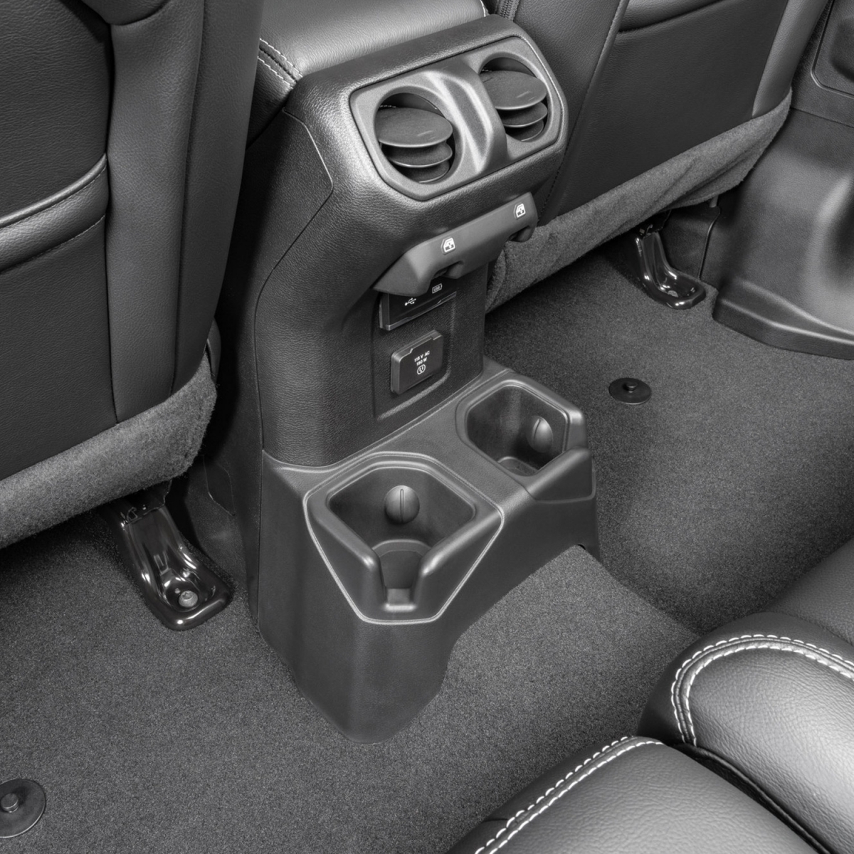 CheroCar Portabicchieri Posteriore Per Jeep Wrangler JL E Gladiator JT (2018-2024) - Organizer Da Pavimento In ABS, Supporto Per Bevande E Piccoli Oggetti, Accessorio Interno Di Ricambio - 4