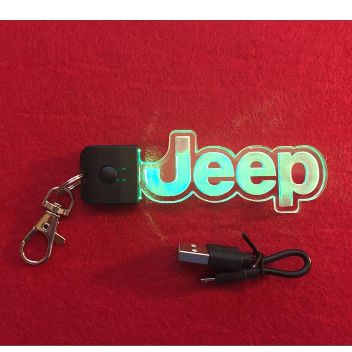 Portachiavi luminoso multi colore logo Jeep