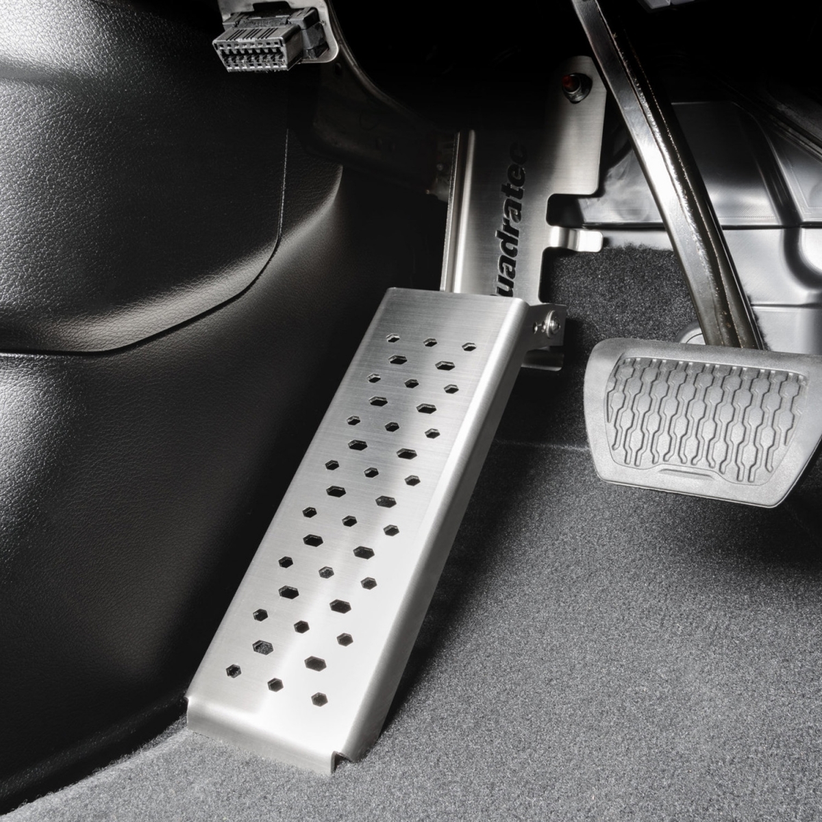 Poggiapiedi Antiscivolo In Alluminio Blu Per Jeep Wrangler JL JLU 4XE E Gladiator JT (2018-2024) - Pedale Morto Sinistro Regolabile Con Viti Di Estensione 4XE Incluse