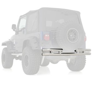 Paraurti posteriore tubolare cromato Smittybilt per Jeep Wrangler YJ e TJ