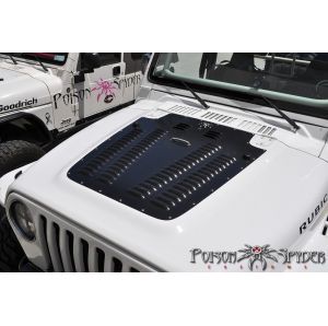 Griglia ventilazione in alluminio da cofano nera per Jeep Wrangler TJ