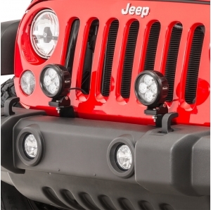 Kit Faretti LED Quadratec 4" rotondi con staffa di montaggio su paraurti per Jeep Wrangler JK