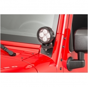 Kit Faretti LED Quadratec 4" rotondo con staffa di montaggio su parabrezza per Jeep Wrangler JK