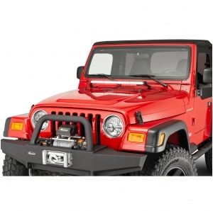 Barra LED 27" Stealth Quadratec completo di cablaggio e  supporti cofano per Jeep Wrangler TJ