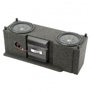 Subwoofer posteriore custom Quadratec con 2 Kicker CompVR da 10" per Jeep Wrangler YJ e TJ