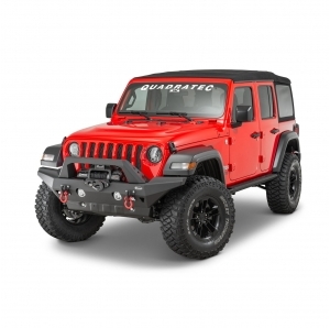 Paraurti anteriore Quadratec Aluminum Brute Strength Largo per Jeep Wrangler JL e Gladiator JT