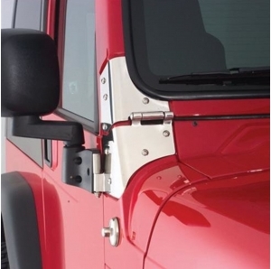 Cerniere parabrezza cromate Smittybilt per Jeep Wrangler TJ