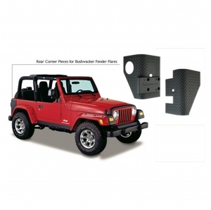 Protezioni angolari posteriori Bushwacker per Jeep Wrangler TJ con parafanghi Bushwacker