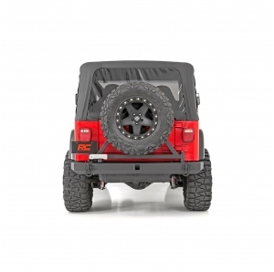 Paraurti posteriore Rough Country con porta ruota per Jeep Wrangler YJ e TJ