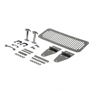 Kit cofano completo Rugged Ridge in acciaio inossidabile lucido per Jeep CJ e Wrangler dal 1978 al 1995