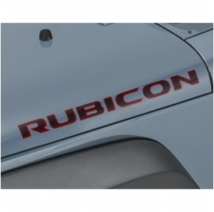 Adesivo Mopar Rubicon 10th Anniversary nero e rosso per Jeep Wrangler JK e JKU