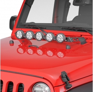 Barra porta fari da cofano per Jeep Wrangler JK e JKU dal 2007 al 2017