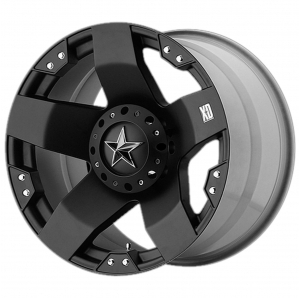 Cerchio KMC Rockstar 17x8 Satin Black per Jeep Wrangler JK, JL, Gladiator JT e Grand Cherokee WJ, WK e WK2 dal 1999 in poi