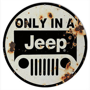 Riproduzione "Only In A Jeep" bianca e nera