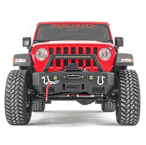 Paraurti anteriore Rough Country con con barra a Led per Jeep Wrangler JL e Gladiator JT