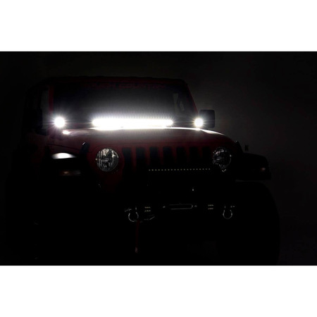 Coppia faretti Rough Country a LED 2″ quadrati per Jeep Wrangler JL (2018-) e Gladiator JT (2020-)