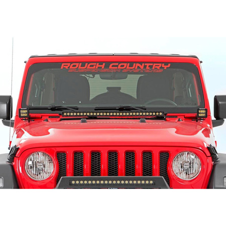 Coppia faretti Rough Country a LED 2″ quadrati per Jeep Wrangler JL (2018-) e Gladiator JT (2020-)