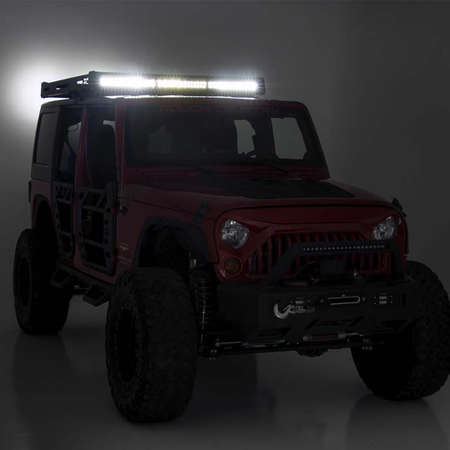 Portapacchi con luci LED Rough Country da tetto per Jeep Wrangler JL (2018-)