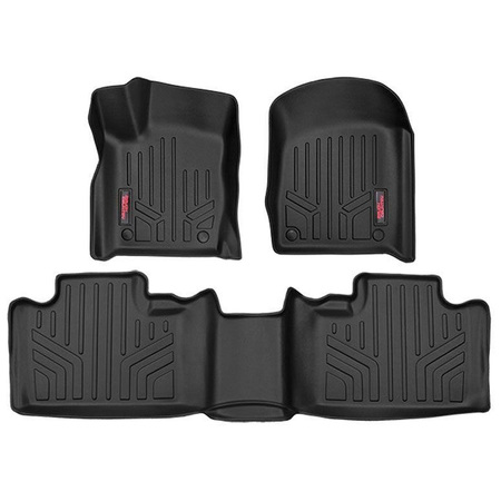 Tappetini anteriori e posteriori Heavy Duty Rough Country per Jeep Grand Cherokee WK2 (2013-2016) con connettori ad uncino