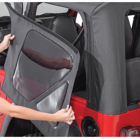 QuadraTop Gen II completo con vetri e mezza porte superiori scuri per Jeep Wrangler YJ