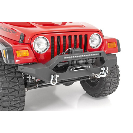 Paraurti anteriore Rough Country con con barra a Led per Jeep Wrangler YJ e TJ
