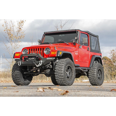 Paraurti anteriore Rough Country con con barra a Led per Jeep Wrangler YJ e TJ