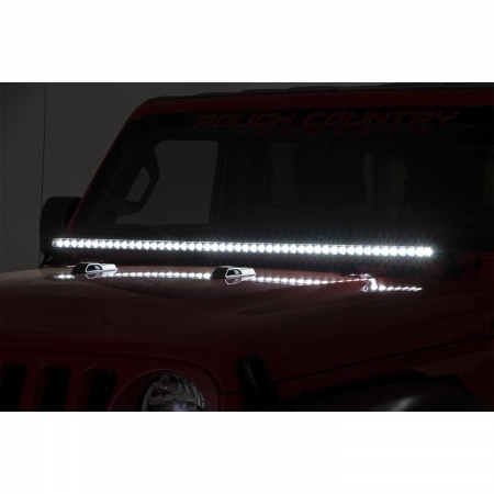 Barra a LED 50 Rough Country Cree Single Row Black Series per Jeep Wrangler JL dal 2019 in poi