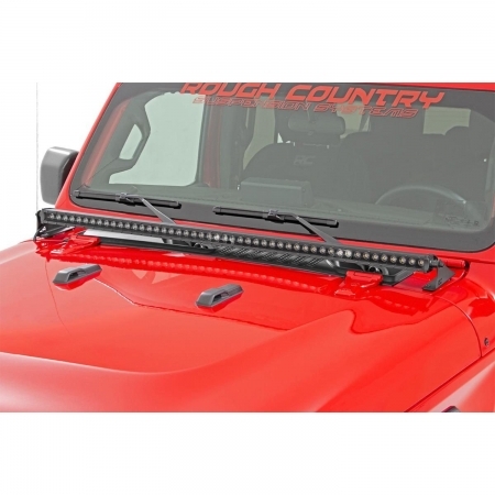 Barra a LED 50 Rough Country Cree Single Row Black Series per Jeep Wrangler JL dal 2019 in poi