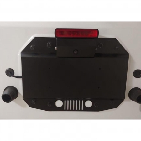 Piastra per rimozione ruota di scorta 4WD Italia con supporto telecamera per Jeep Wrangler JL