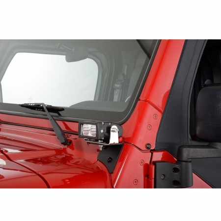 Kit Faretti LED Quadratec 4 rettangolari con staffa di montaggio su parabrezza per Jeep Wrangler TJ