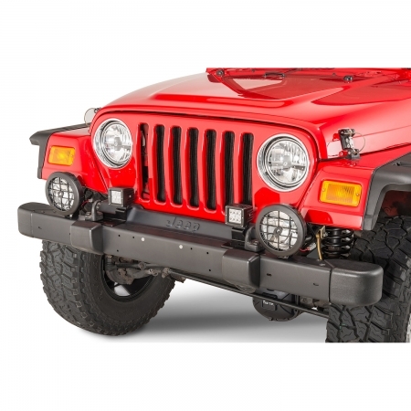 Staffe quadratec per montaggio barra LED o Faretti songoli su paraurti Jeep Wrangler TJ