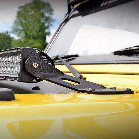 Staffe Rough Country di montaggio barra LED da cofano per Jeep Wrangler TJ - Immagine 2