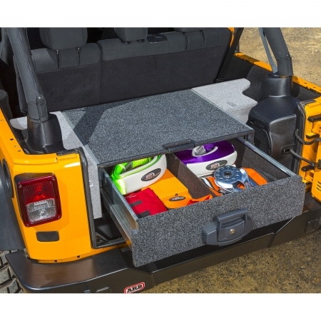 Cassetto con piano scorrevole per baule Jeep Wrangler JKU 4 porte e JLU 4 porte