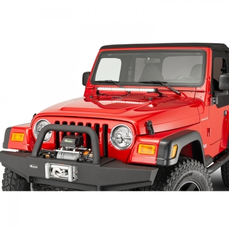 Barra LED 27" Stealth Quadratec completo di cablaggio e supporti cofano per Jeep Wrangler TJ