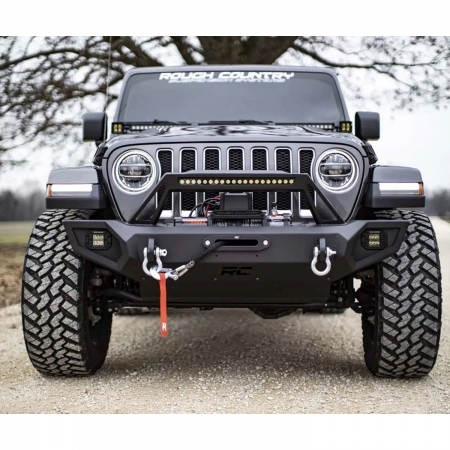 Paraurti anteriore Rough Country Trail Bumper per Jeep Wrangler JK, JL e Gladiator JT dal 2007 in poi