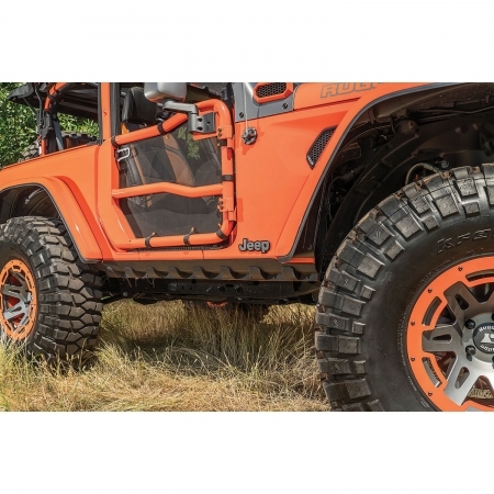 Protezioni laterali Rocker Guard Rugged Ridge per Jeep Wrangler JL 2 porte dal 2019 in poi