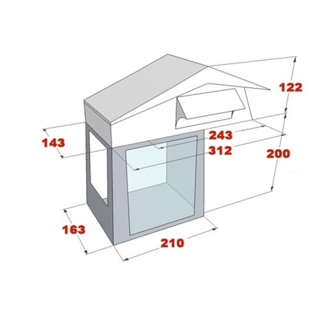 TENDA DA TETTO APRIBILE SUNTOP CON SPOGLIATOIO - LARGHEZZA 140 CM