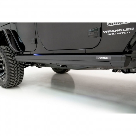Pedane laterali Aries ActionTrac Elettriche per Jeep Wrangler JKU 4 porte - Immagine 1