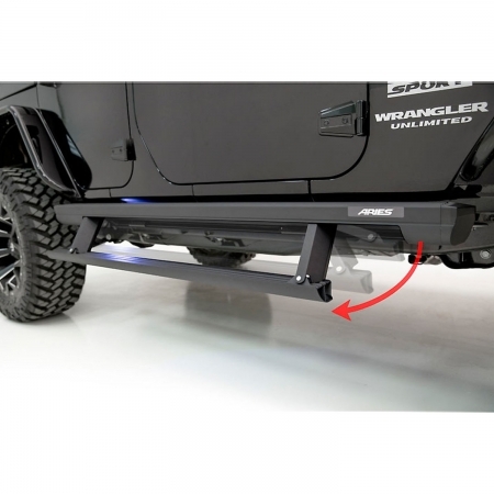 Pedane laterali Aries ActionTrac Elettriche per Jeep Wrangler JKU 4 porte - Immagine 5
