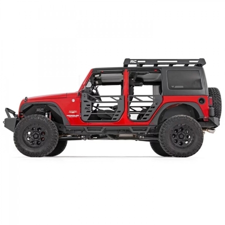 Porte tubolari in acciaio anteriori Rough Country per Jeep Wrangler JK - Immagine 6
