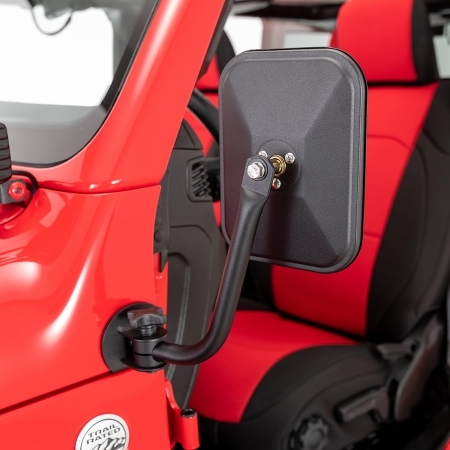 Specchietti Quick Release Quadratec quadrati per Jeep Wrangler JL e GLadiator JT