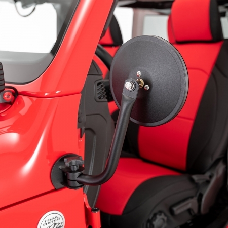 Specchietti Quick Release Quadratec rotondi per Jeep Wrangler JL e GLadiator JT