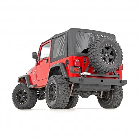 Paraurti posteriore Rough Country con porta ruota per Jeep Wrangler YJ e TJ