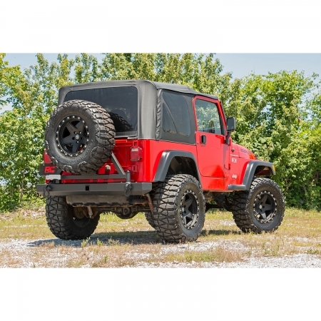 Paraurti posteriore Rough Country con porta ruota per Jeep Wrangler YJ e TJ