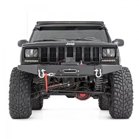 Paraurti anteriore Rough Country con piastra per verricello per Jeep Cherokee XJ